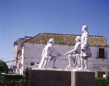 Monument to remember the repopulation of these lands, dedicated to Carlos III. (1716-1788), king …