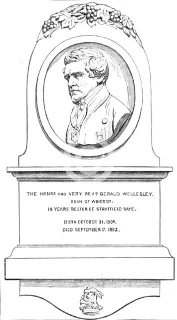 Monument to the late Dean of Windsor in Strathfieldsaye Church, 1883. Creator: Unknown.