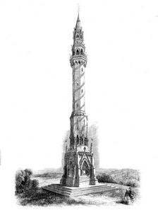Monument to the Late Earl of Ellesmere to be raised at Worsley, 1858. Creator: Unknown