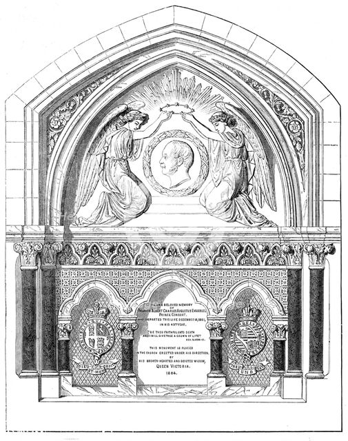 Monument to the late Prince Consort In Whippingham Church, Isle of Wight, by W. Theed, 1864. Creator: Unknown.