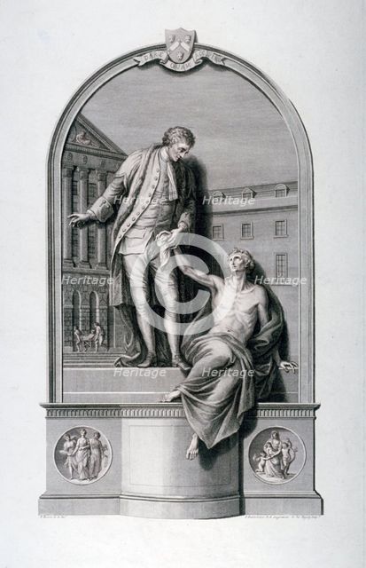 Monument to Thomas Guy at Guy's Hospital, Southwark, London, c1784.           Artist: Francesco Bartolozzi
