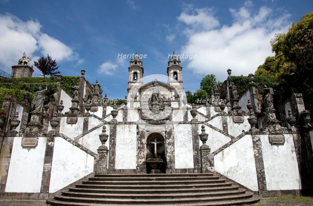 Monumental Baroque stairway, Bom Jesus do Monte Church, Braga, Portugal, 2009.  Creator: Samuel Magal.