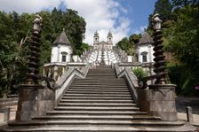 Monumental Baroque stairway, Bom Jesus do Monte Church, Braga, Portugal, 2009. Creator: Samuel Magal
