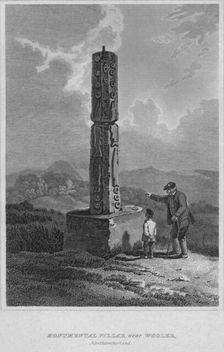 Monumental Pillar, near Wooler, Northumberland 1814. Artist: John Greig