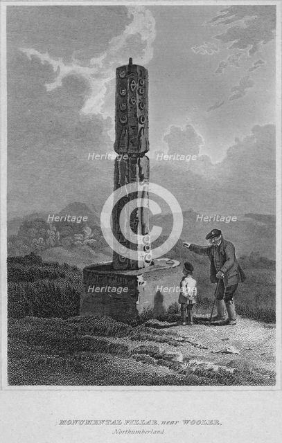 'Monumental Pillar, near Wooler, Northumberland', 1814. Artist: John Greig.