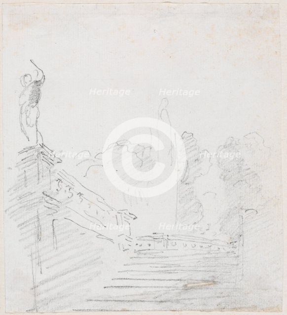 Monumental Stairway, probably c. 1754/1765. Creator: Hubert Robert.