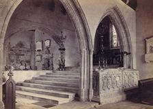 Monuments and Chancel Steps, Tenby Church, 1870s. Creator: Francis Bedford