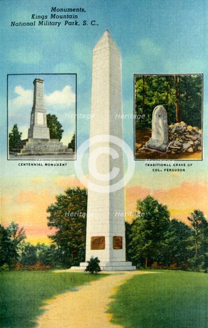 'Monuments, Kings Mountain. National Military Park, S.C.', 1942. Creator: Unknown.