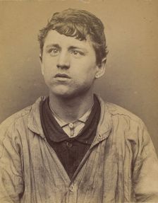 Monzon. Lucien, Henri, Baptiste. 18 ans, né à Paris XXe. Couvreur. Anarchiste. 23/3/94., 1894. Creator: Alphonse Bertillon
