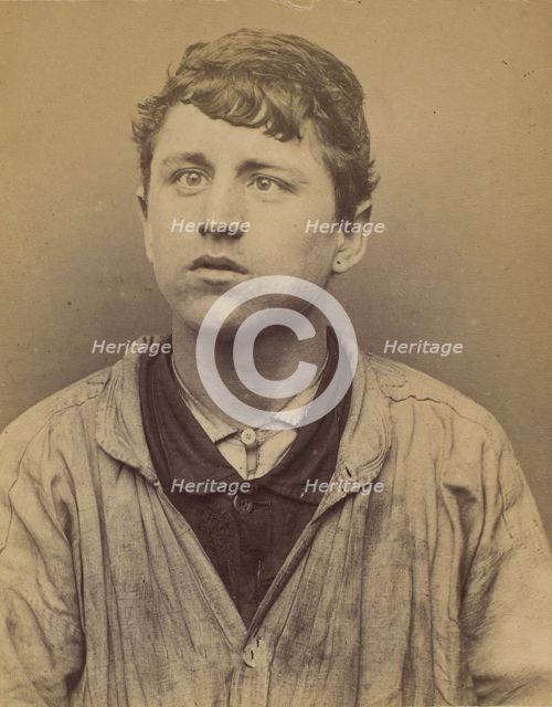 Monzon. Lucien, Henri, Baptiste. 18 ans, né à Paris XXe. Couvreur. Anarchiste. 23/3/94., 1894. Creator: Alphonse Bertillon.