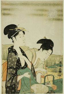 Moon viewing, c. 1794. Creator: Eishosai Choki