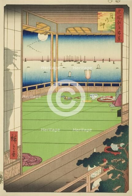 Moon-viewing Point (Tsuki no misaki), from the series "One Hundred Famous Views...", 1857. Creator: Ando Hiroshige.