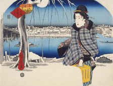 Moon after Snow at Ryogoku, mid-1840s. Creator: Ando Hiroshige
