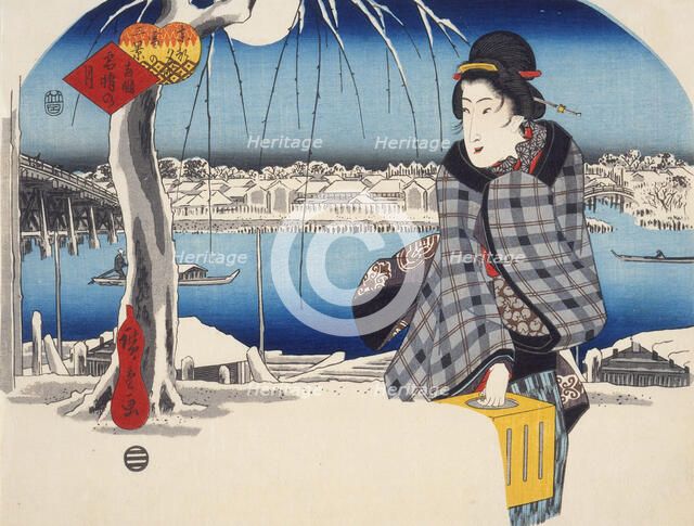 Moon after Snow at Ryogoku, mid-1840s. Creator: Ando Hiroshige.
