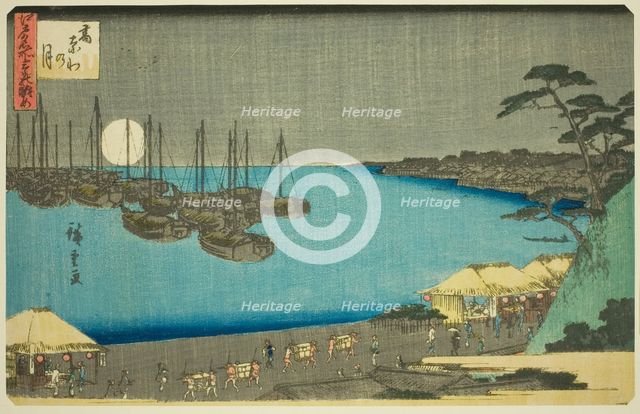 Moon at Takanawa (Takanawa no tsuki), from the series "Three Views of Famous Places...c. 1839/42. Creator: Ando Hiroshige.