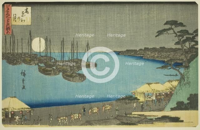 Moon at Takanawa (Takanawa no tsuki), from the series "Three Views of Famous Places...c. 1839/42. Creator: Ando Hiroshige.