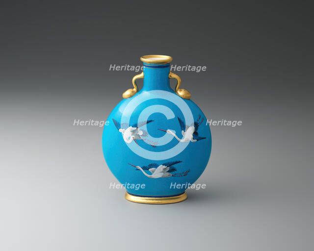 Moon Flask, Stoke-on-Trent, c. 1875. Creator: Minton.