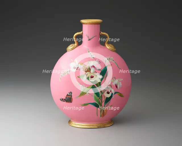 Moon Flask, Stoke-on-Trent, c. 1875. Creator: Minton.