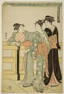 Moon, from the series "Snow, Moon, and Flowers of the Floating World (Ukiyo..., c. 1784/85. Creator: Katsukawa Shuncho