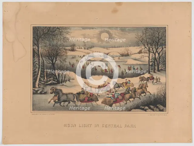 Moon Light in Central Park, ca. 1871-75. Creator: Unknown.