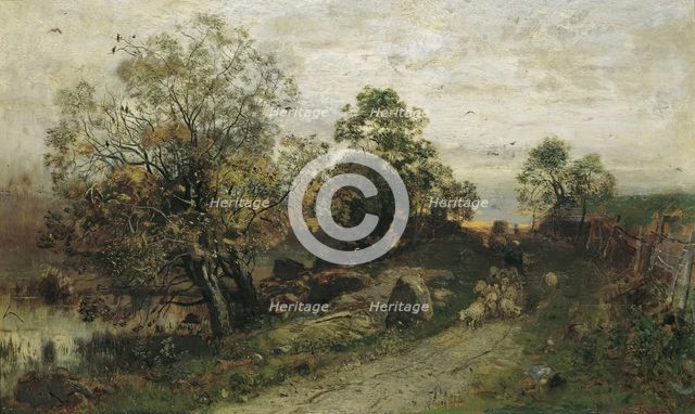 Moon rise, before 1895. Creator: Eugen Jettel.