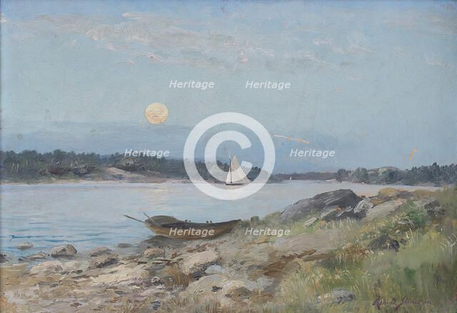 Moon Rising in the Skerries. Creator: Konrad Simonsson.