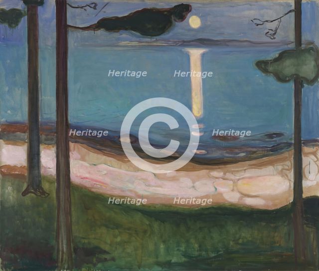 Moonlight, 1895. Creator: Edvard Munch.