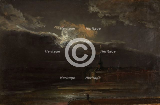 Moonlight over Dresden, c1810-1850. Creator: Johan Christian Dahl.