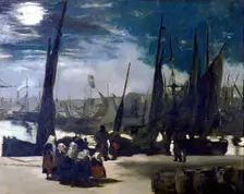 Moonlight over the Port of Boulogne 1869. Artist: Edouard Manet