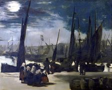 Moonlight over the Port of Boulogne 1869. Artist: Edouard Manet