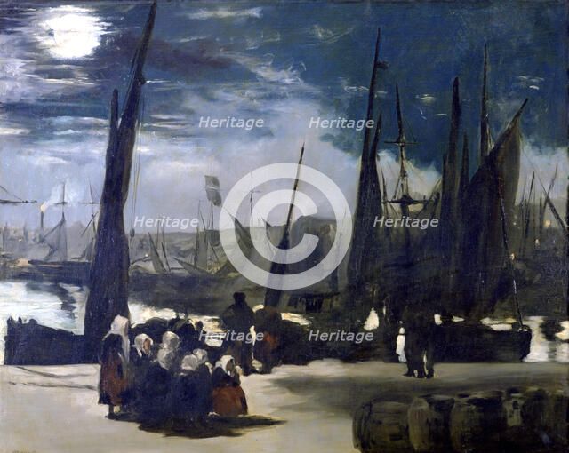 'Moonlight over the Port of Boulogne', 1869. Artist: Edouard Manet