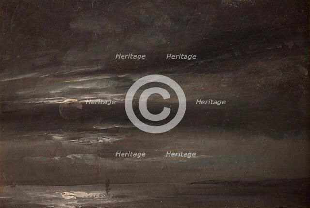 Moonlight over the Sea, 1820-1834. Creator: Johan Christian Dahl.