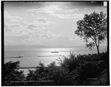 Moonlight on Lake Champlain from Battery Park, Burlington, Vt., c1907. Creator: Unknown
