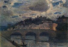 Moonlight on the Arno, Florence c1907. Artist: Robert W Little