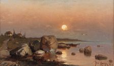 Moonlight on the beach, 1886. Creator: Yuly Klever
