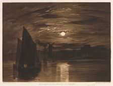 Moonlight on the Medway at Chatham, 1920. Creator: Joseph Mallord William Turner (British, 1775-1851)