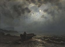 Moonlight on the Norwegian Coast, 1876. Creator: Knud Baade