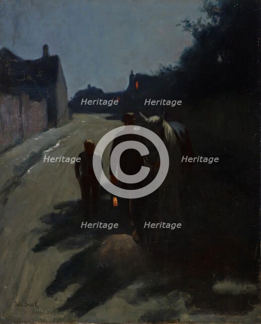 Moonlight (On the Road at Night), 1885. Creator: Otto Stark.