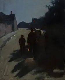 Moonlight (On the Road at Night), 1885. Creator: Otto Stark