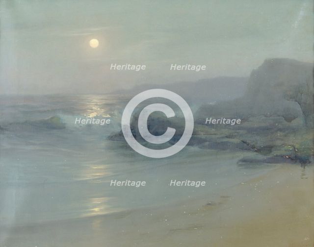 'Moonlight on the sea', 1899. Creator: Lionel Walden.