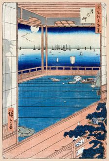 Moonlight (One Hundred Famous Views of Edo), 1856-1858. Creator: Hiroshige, Utagawa (1797-1858)