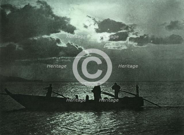 'Moonlight at Shizu-Ura', 1910. Creator: Herbert Ponting.