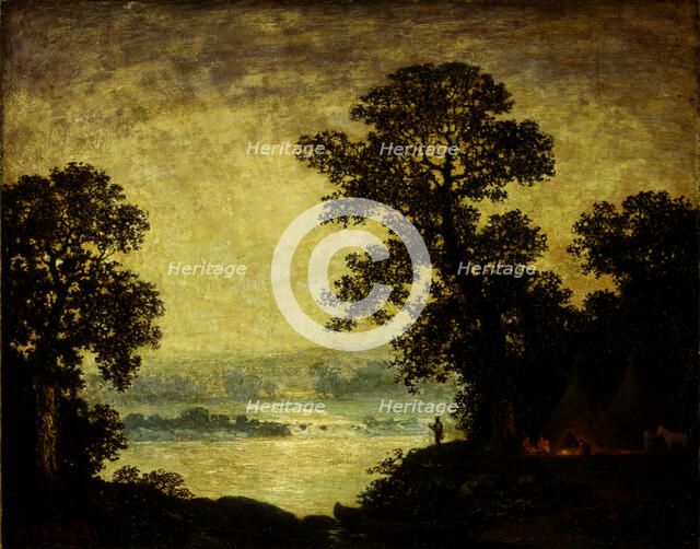 Moonlight, Indian Encampment, 1885-1889. Creator: Ralph Blakelock.