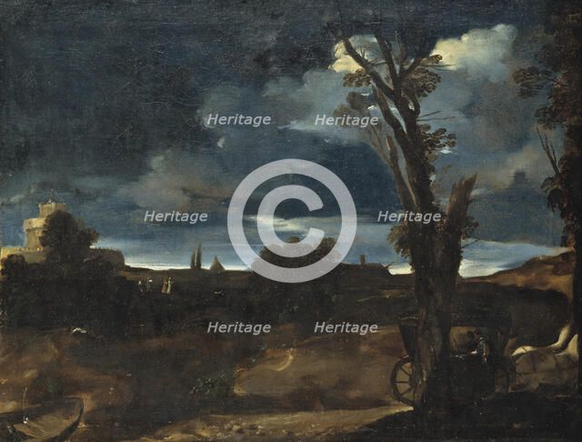 Moonlight Landscape. Creator: Guercino.