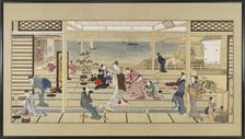 Moonlight Revelry at Dozo Sagami, Edo period, late 18th- early 19th century. Creator: Kitagawa Utamaro