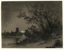 Moonlight Scene, 19th century. Creator: Unknown