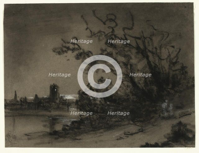 Moonlight Scene, 19th century. Creator: Unknown.