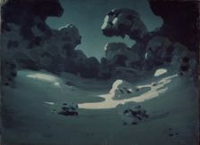 Moonlight spots in the wood. Winter, 1898-1908. Artist: Kuindzhi, Arkhip Ivanovich (1842-1910)