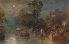 Moonlight: the Terrace, Haddon Hall 1873, (1935). Artist: George Haydock Dodgson
