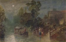 Moonlight: the Terrace, Haddon Hall 1873, (1935). Artist: George Haydock Dodgson